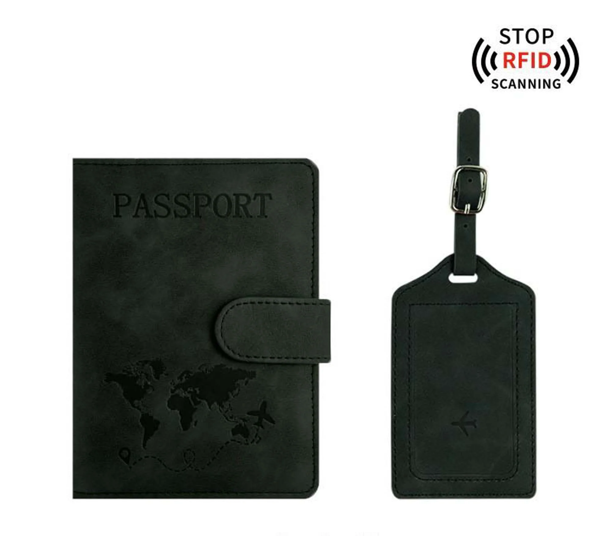 RFID Blocking Passport Holder And Luggage Tag Set