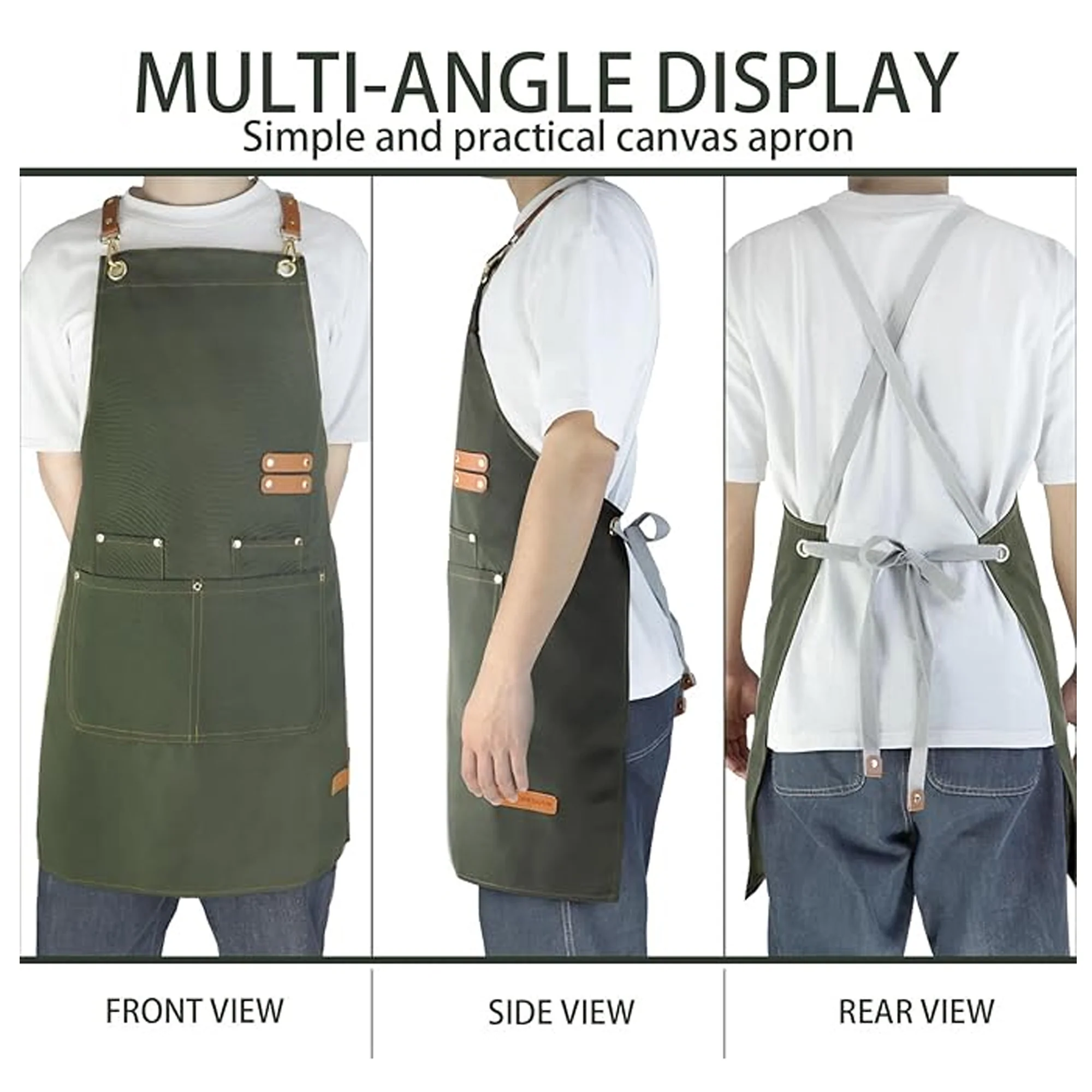 Adjustable Cross Back Canvas Apron