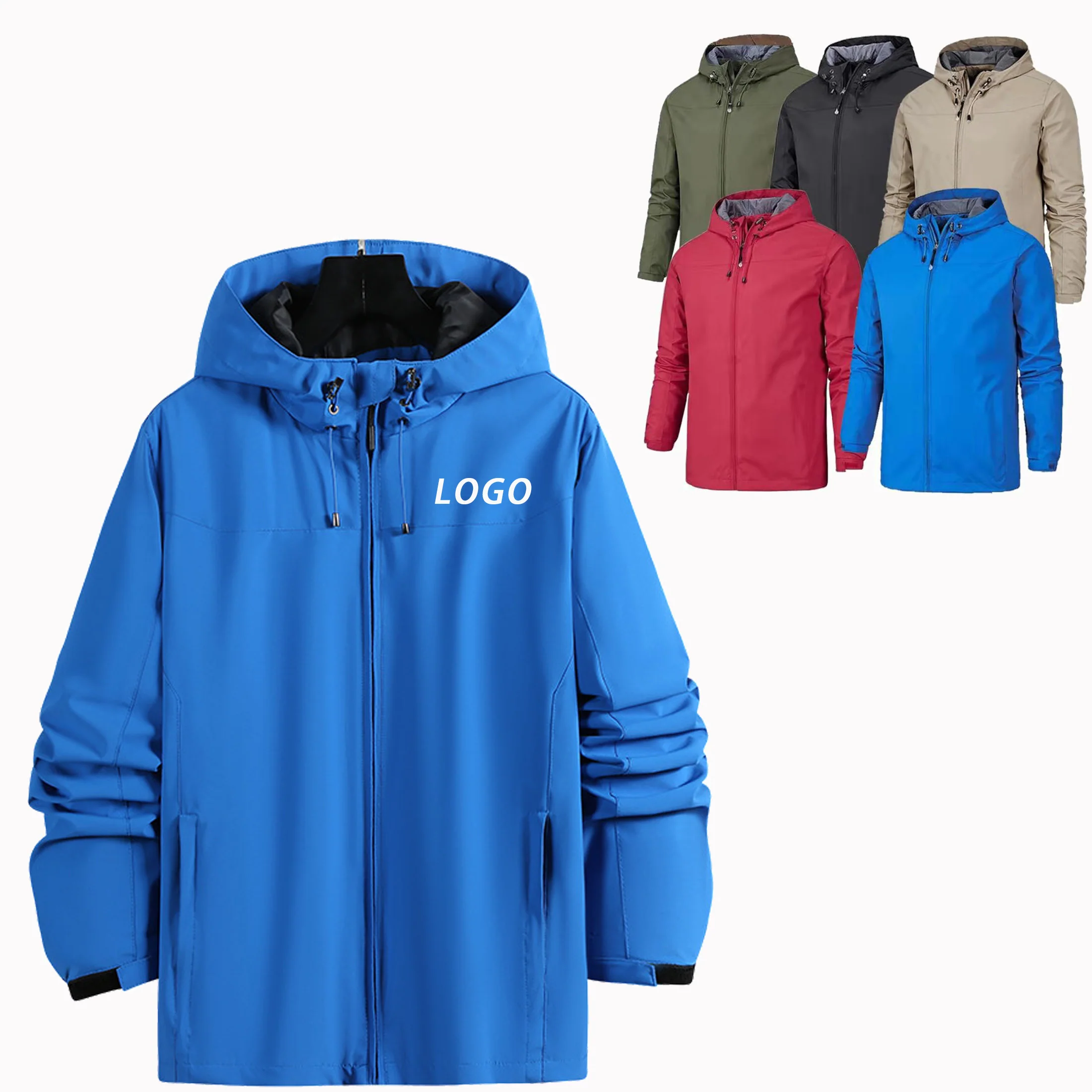 Unisex Outdoor Casual Lightweight Hooded Windbreaker Jacket