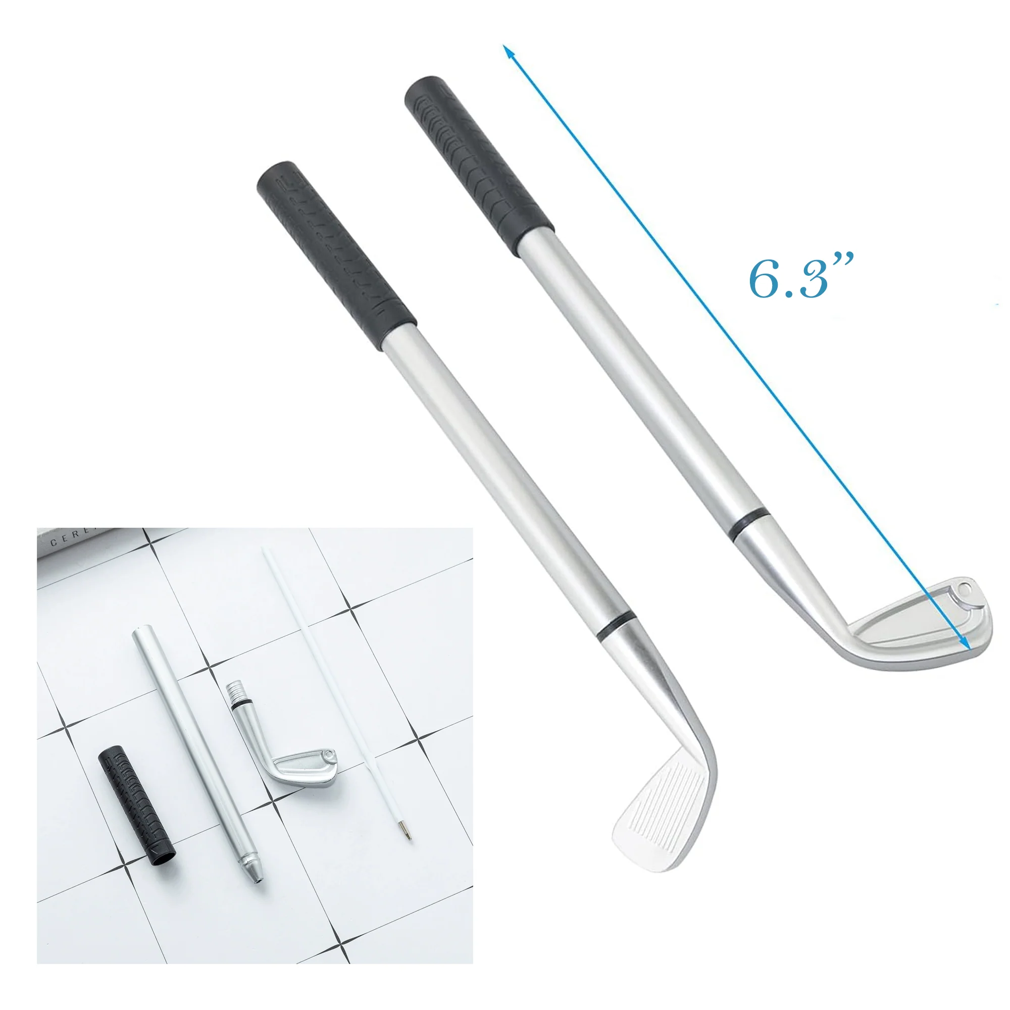Plastic Golf Club Ballpoint Pen With Rubber Cover