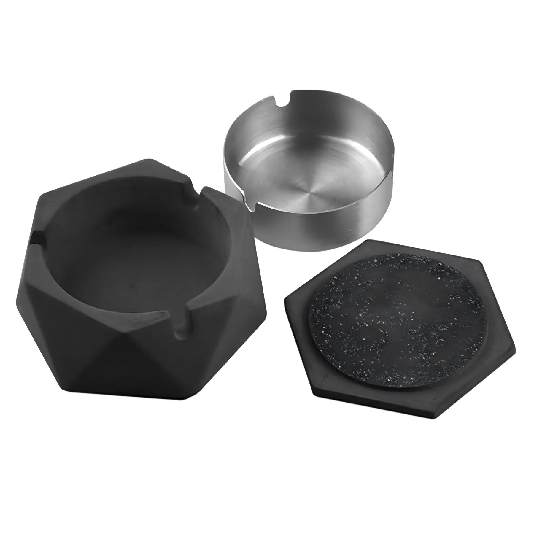Concrete Stainless Steel Ashtray With Lid