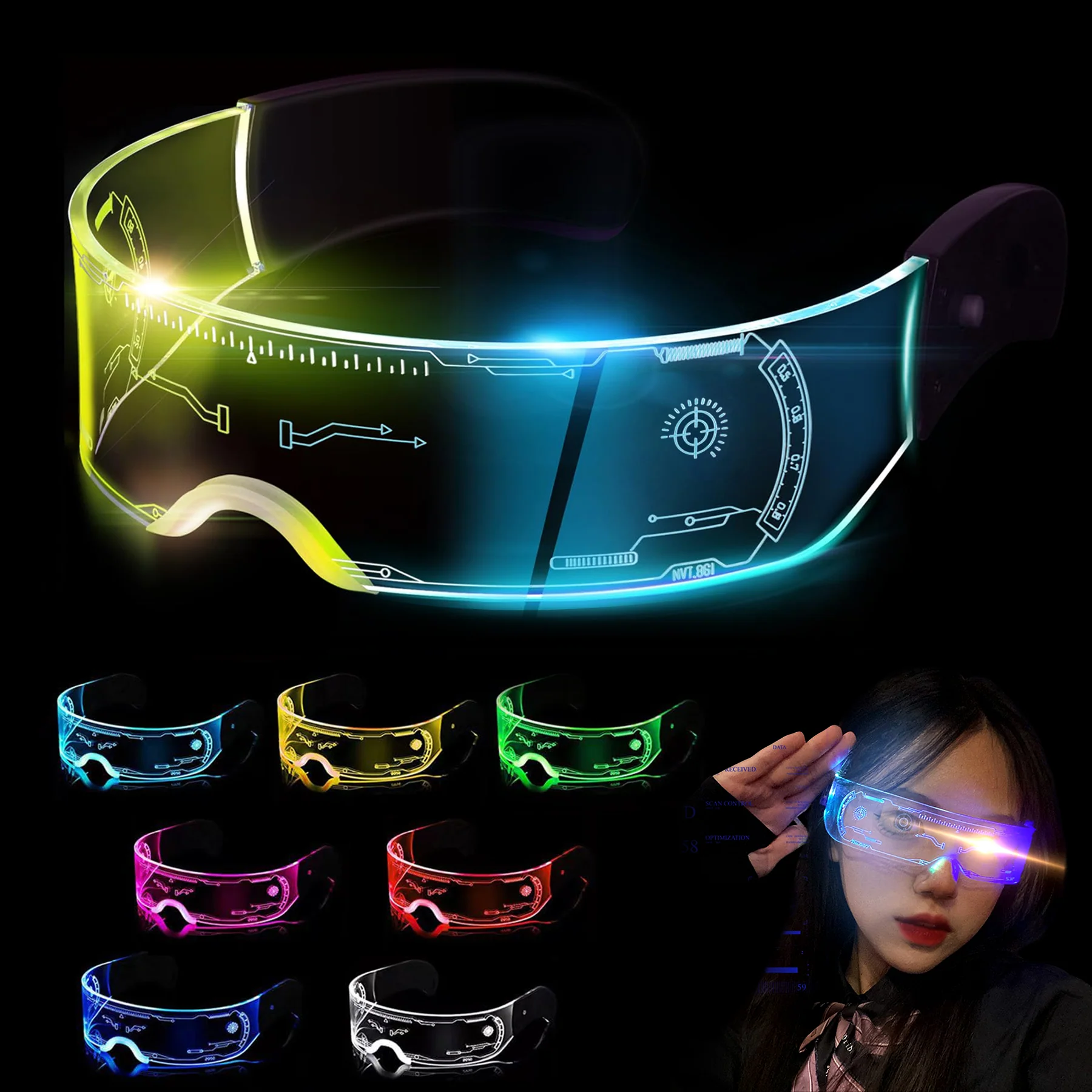 LED Visor Glasses