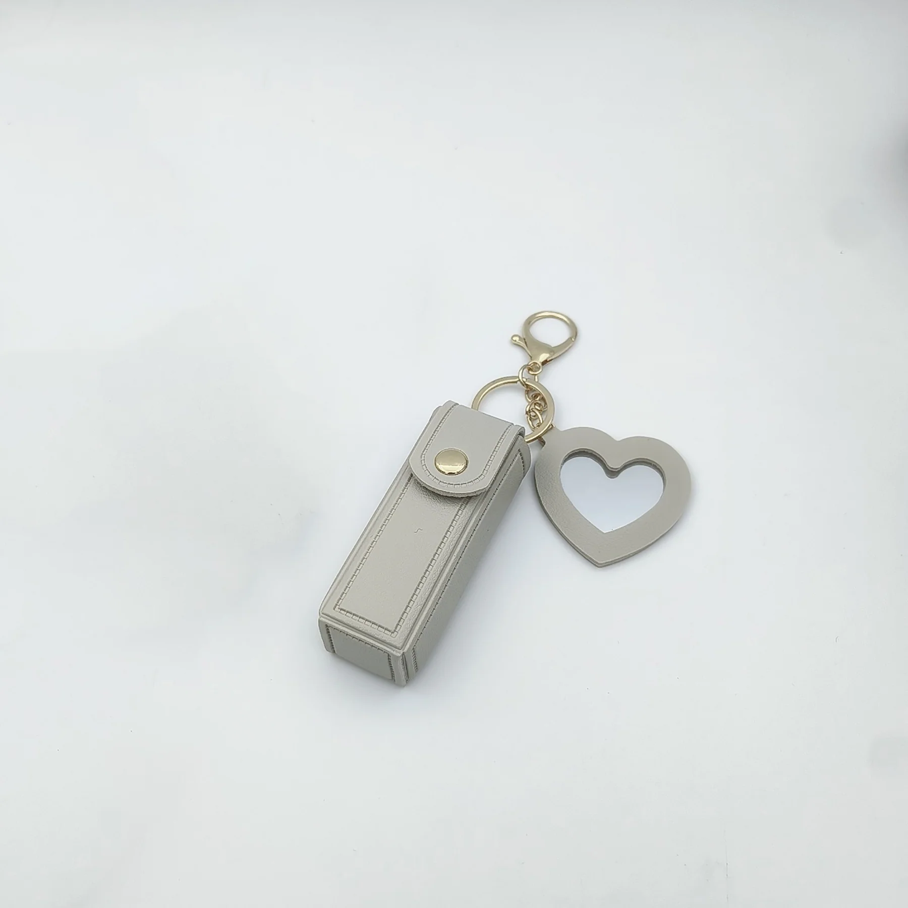 Lipstick Holder Keychain With Mirror