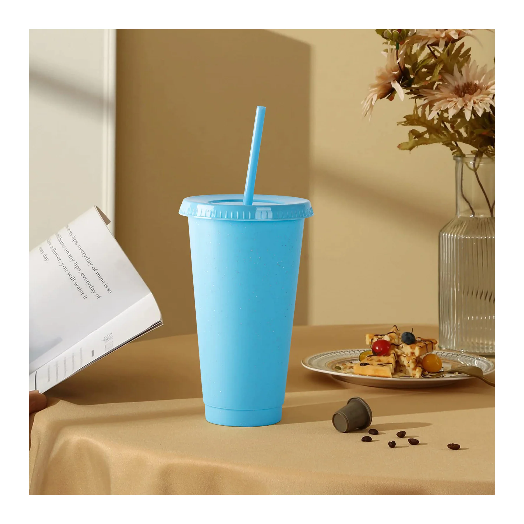 Reusable Straw And Lid Bulk Plastic Cups