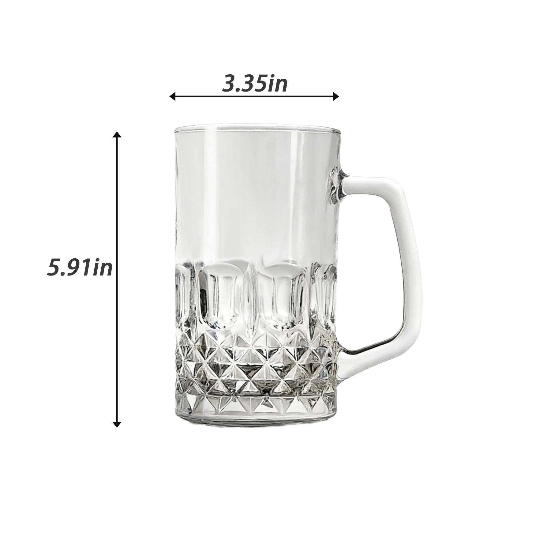Diamond Cut Glass Beer Mug（17OZ）