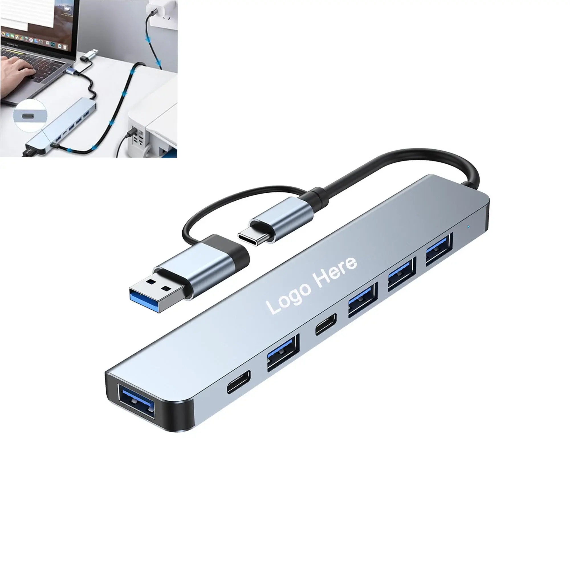 Aluminium 7 in 1 USB C Hub