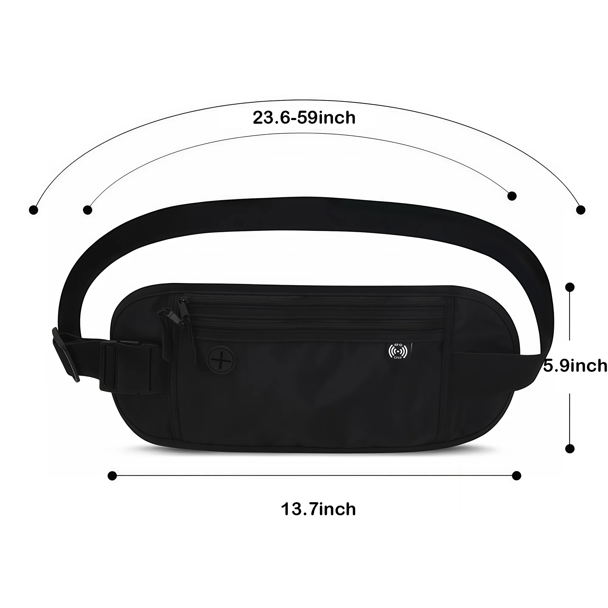 Hidden Money Belt with RFID Blocking