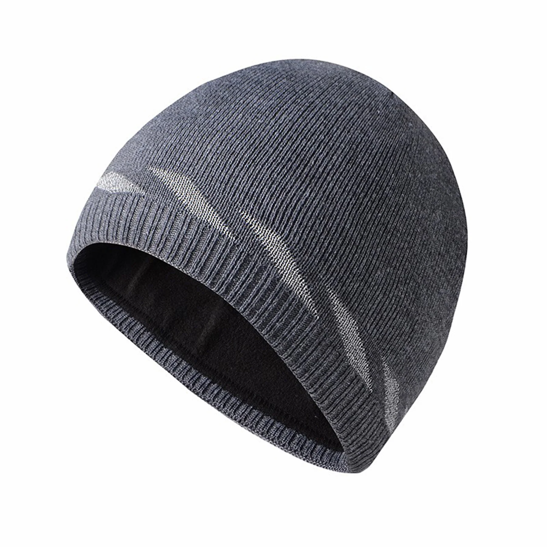 Reflective Silk Beanie Outdoor Night Work Knit Hats