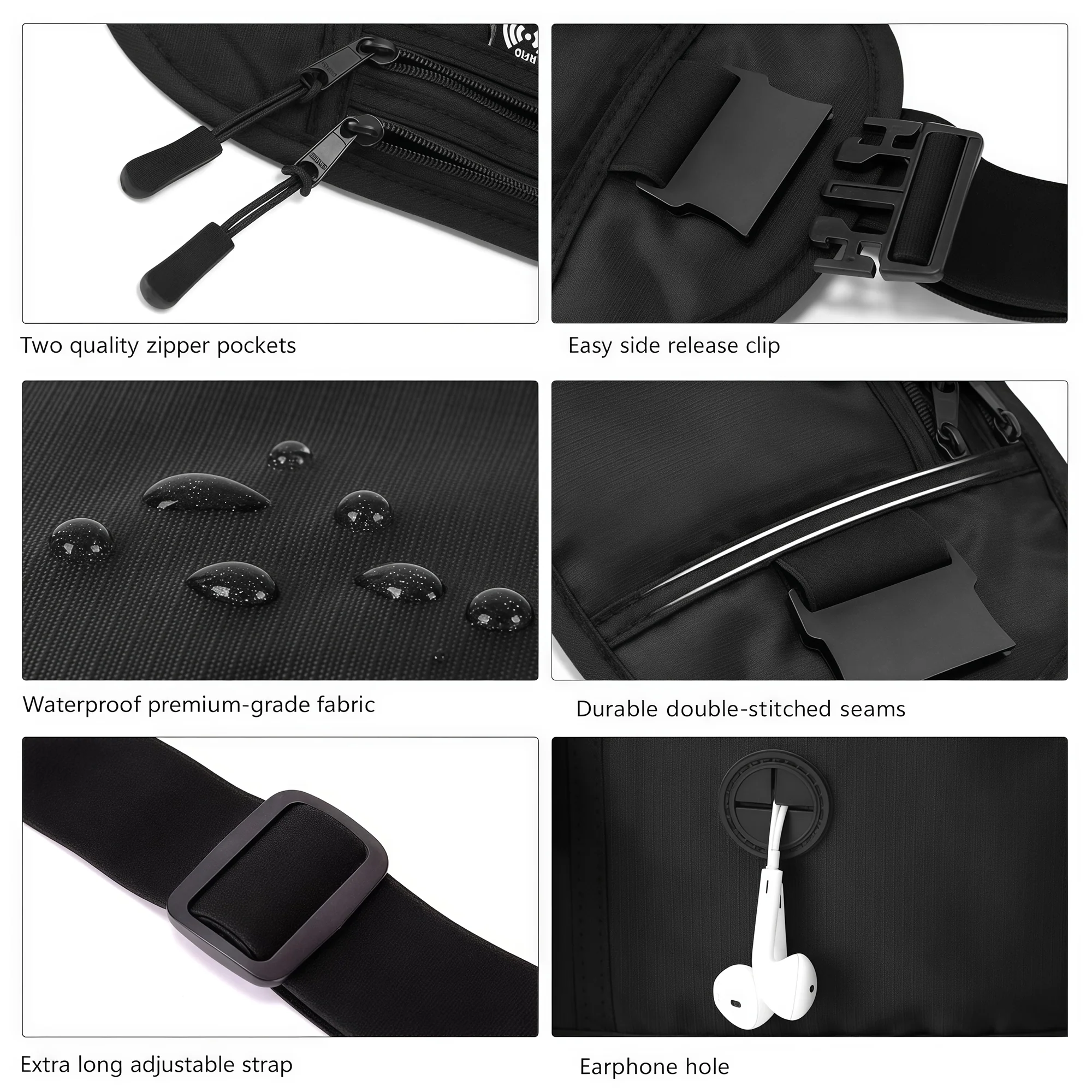Hidden Money Belt with RFID Blocking