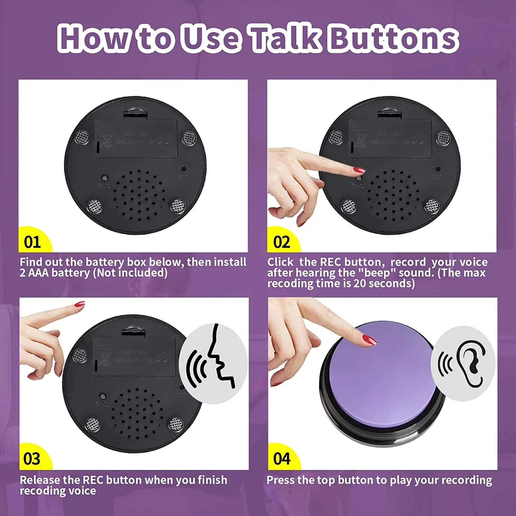 Dog Training Clicker With Buzzer Button For Easy Commands