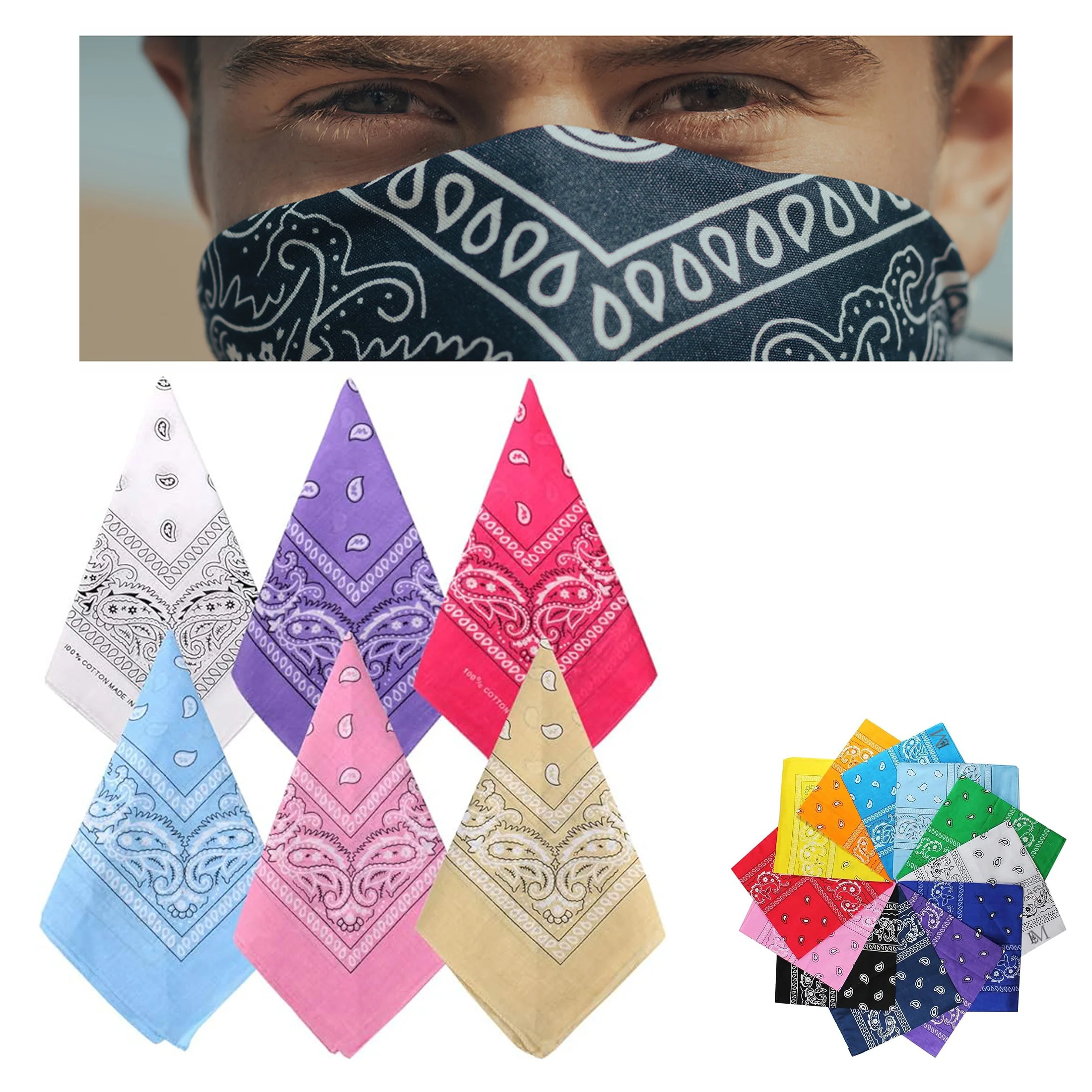 Multi-Purpose Bandanas Polyester Headbands