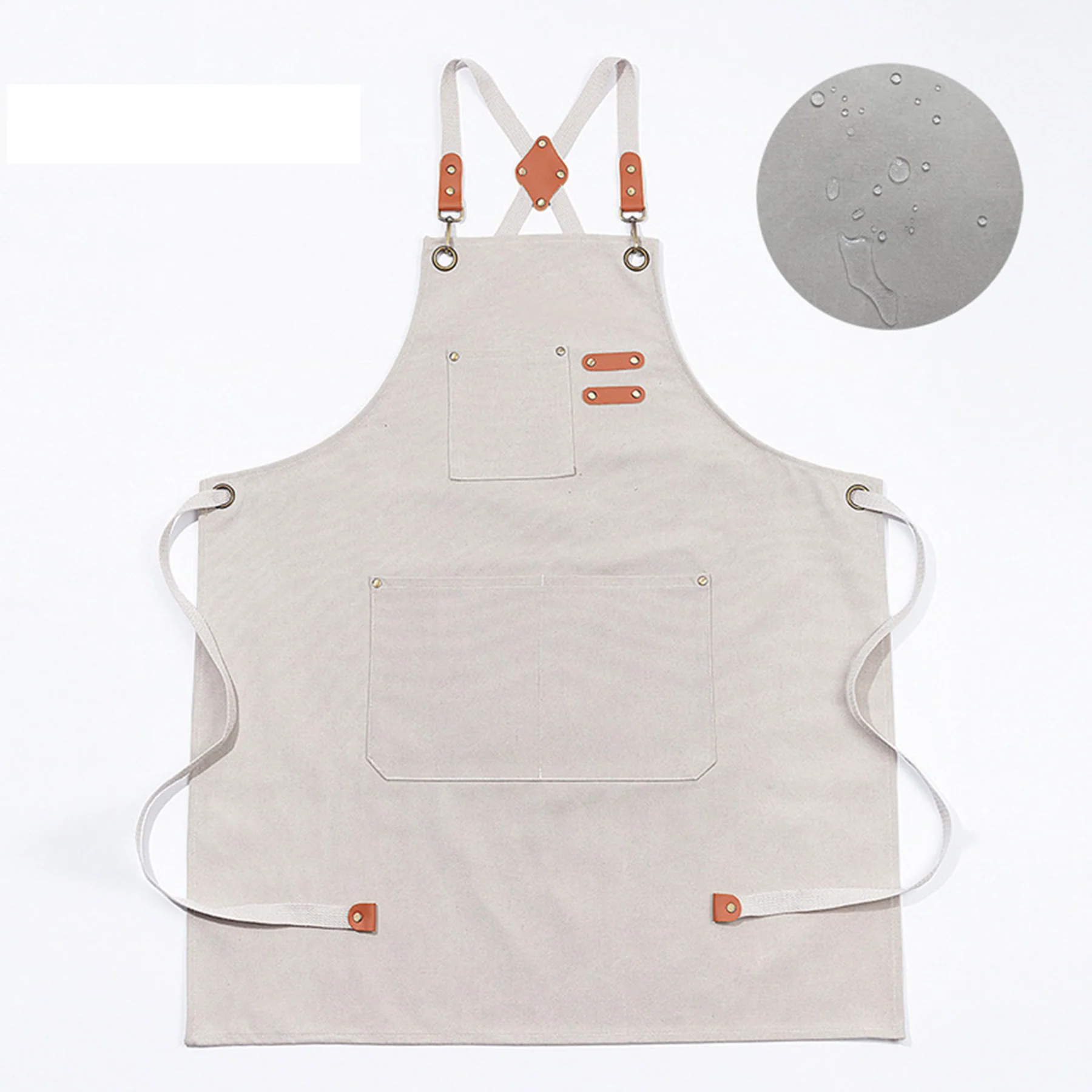 Waterproof Baking Shop Work Canvas Apron W/ Adjustable Strap