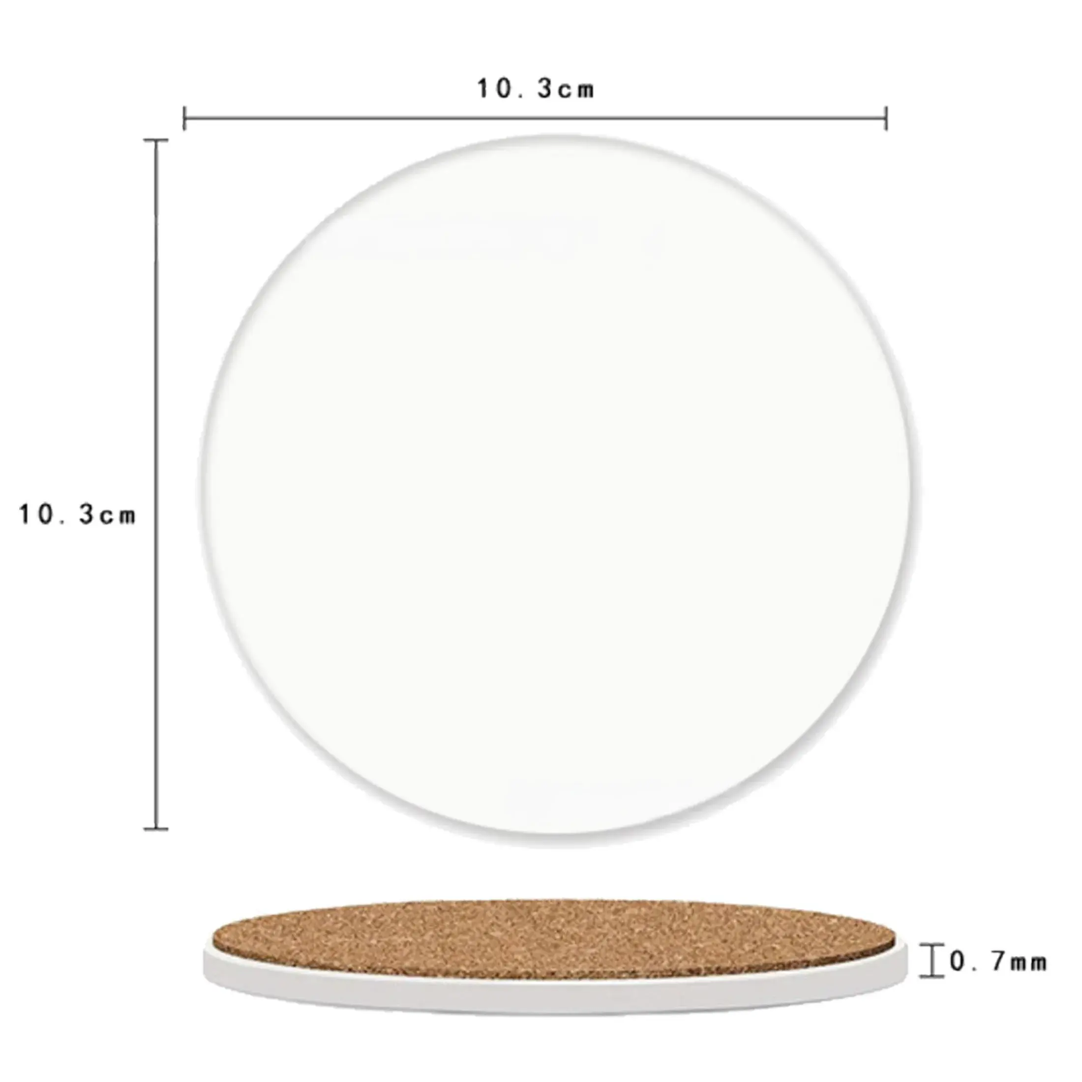 4" Custom Blank Ceramic Coaster