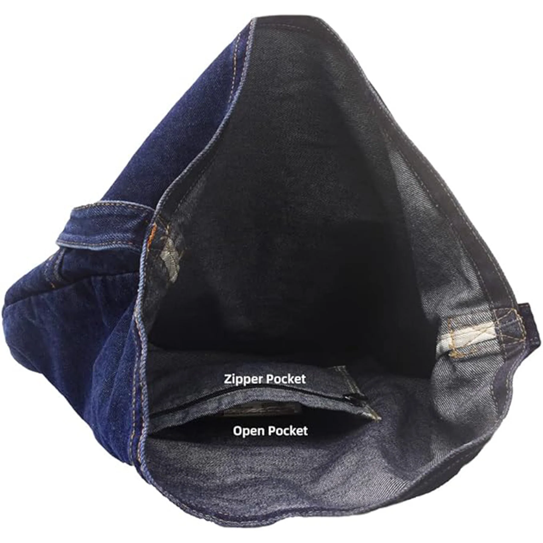 Denim Shoulder Hobo Tote Bag