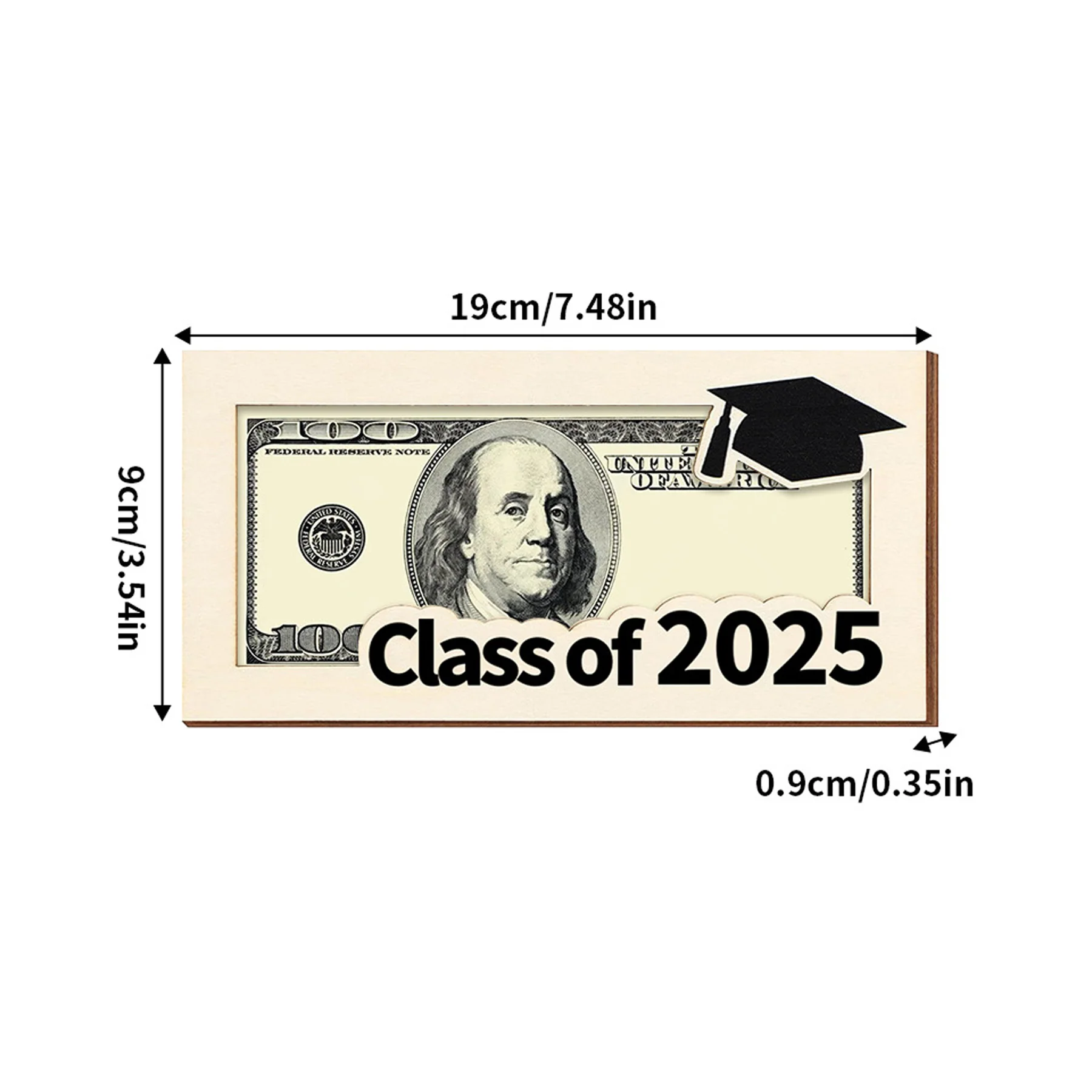 Wooden 2025 Graduation Money Holder