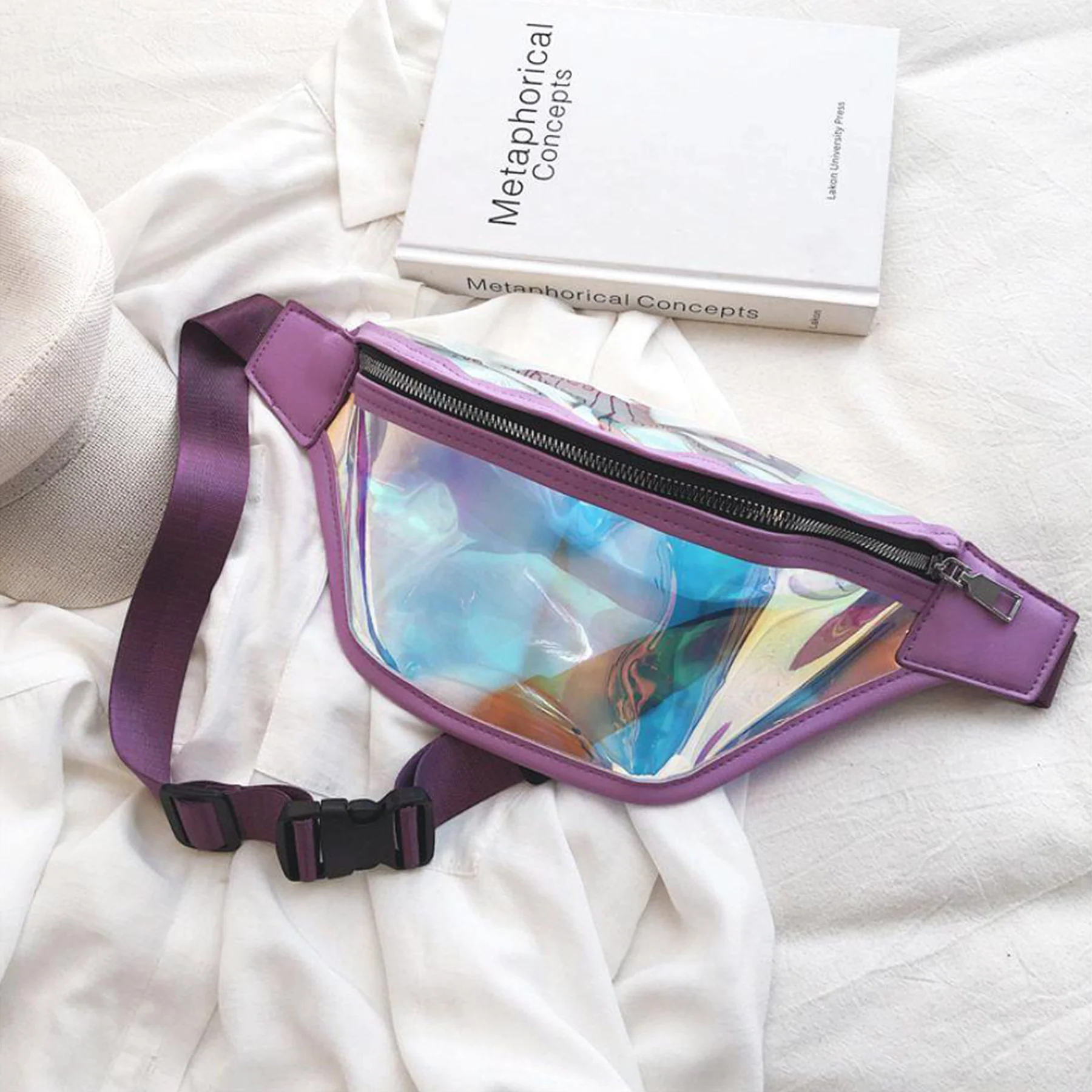 Pvc Transparent Waist Bag Clear Laser Fanny Pack