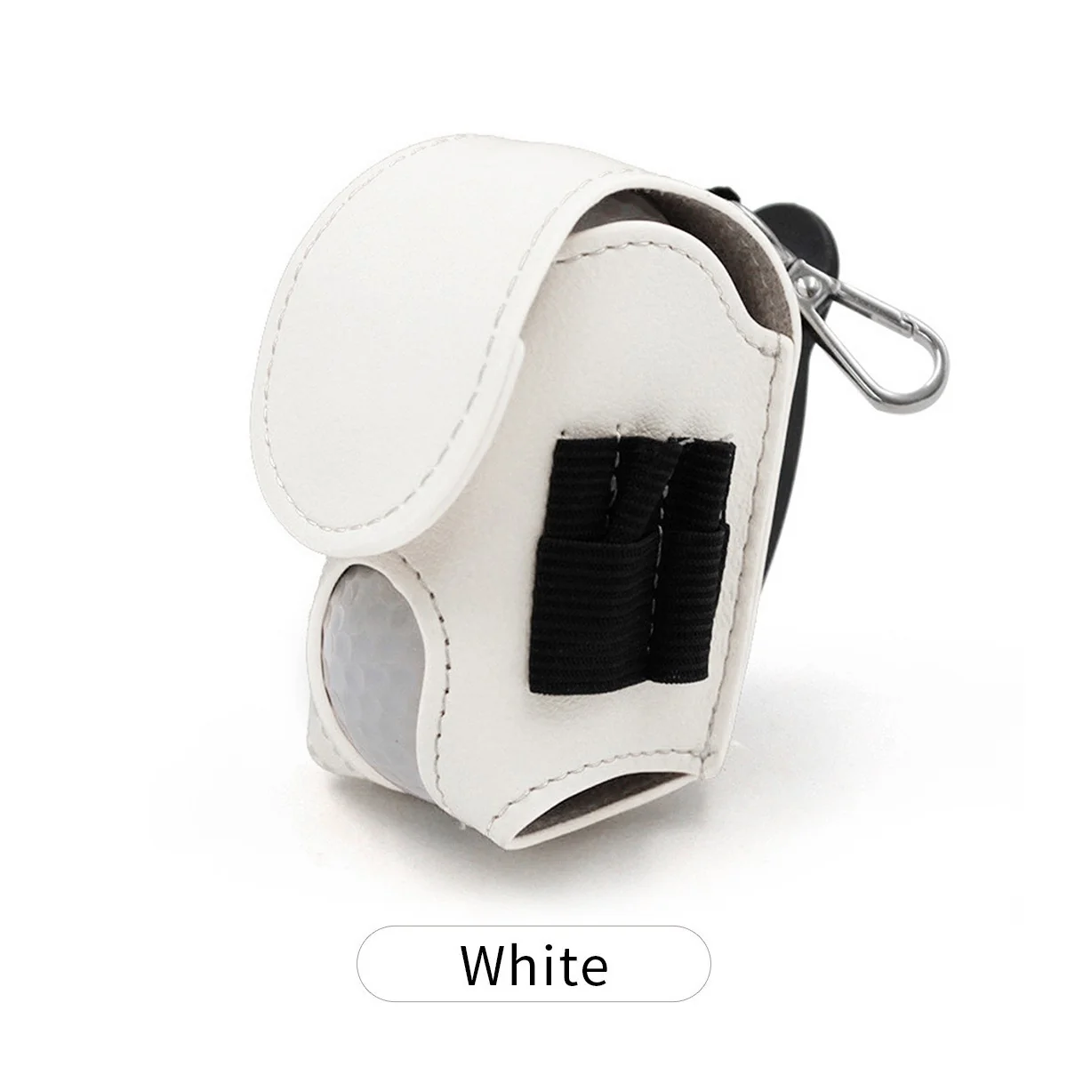 Portable Waist-Hung PU Leather Golf Ball Pouch