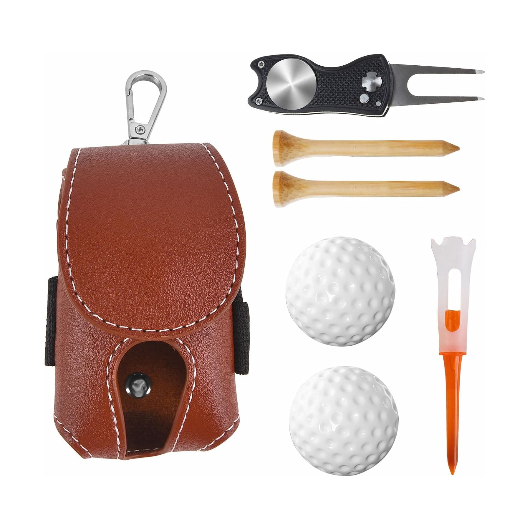 Leather Golf Ball Pouch