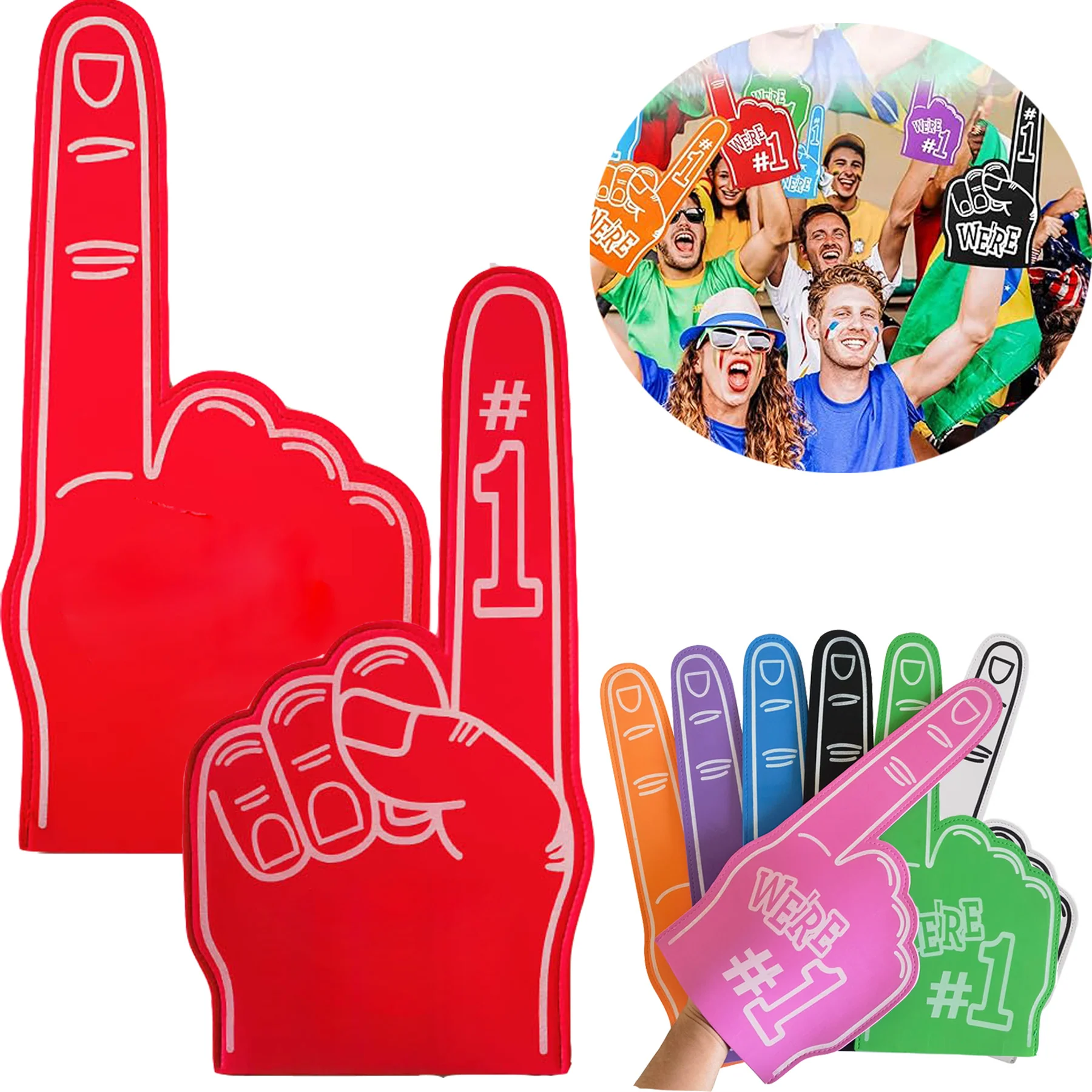 18 Inch Number 1 Finger Color Cheerleading Foam Hand